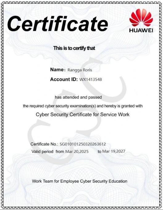 Ericsson Certificate