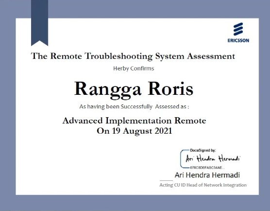Ericsson Certificate